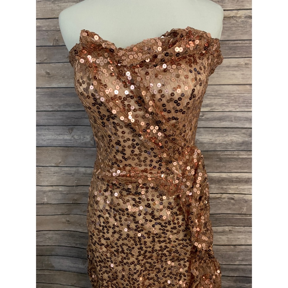 Rubin Singer Ruffled Sequin Gown - Picture 3 of 12